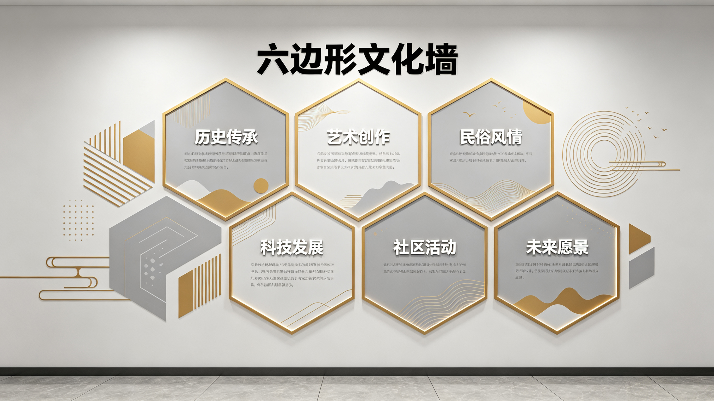 香格里拉企业文化墙 | 六边形信息美学